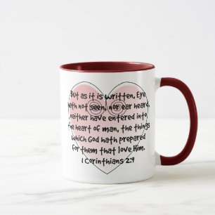 1 Korinther-2:9 Rosa-Herz-Bibel-Vers-Tasse Tasse