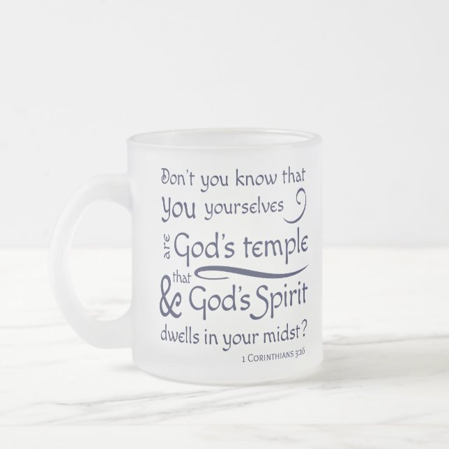 1 Korinther 3:16 Du bist Gottes Tempel Mattglastasse (Links)
