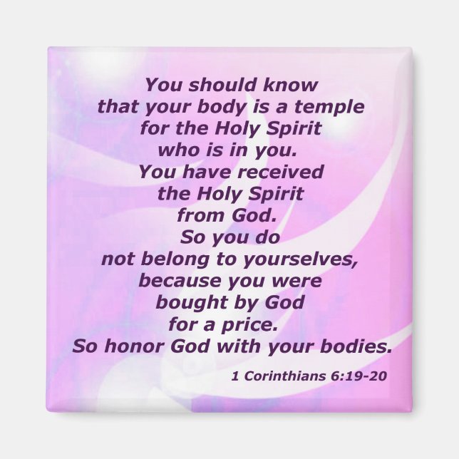 1 Korinther 6:19-20 Magnet (Vorne)