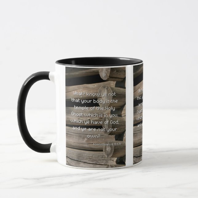 1 Korinther 6:19 Bibelverse Zwei-Tone-Tasse Tasse (Links)