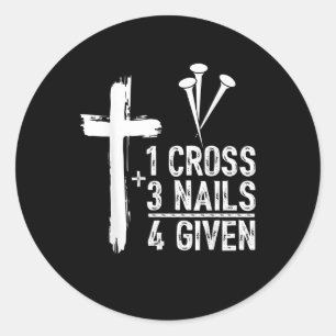 1 Kreuz 3 Nägel Jesus Christlich Ostern Gi Runder Aufkleber