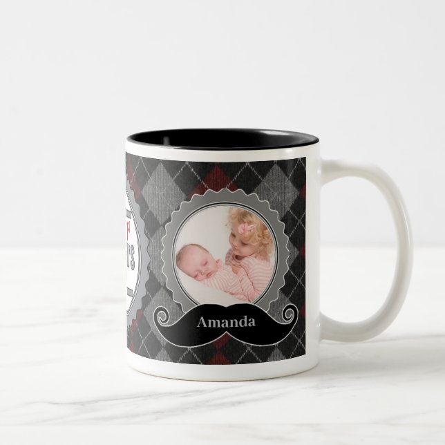 1. kundenspezifischer Schnurrbart 2-Foto des Zweifarbige Tasse (Rechts)
