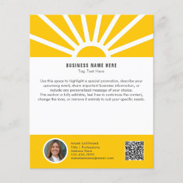 1 | Kundenspezifisches Foto QR Modernes Gelbes Unt Flyer