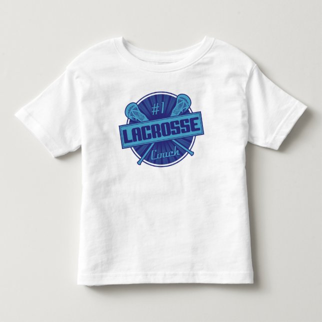 #1 Lacrosse Coach (blau) Kleinkind T-shirt (Vorderseite)