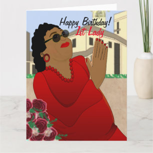 1. Lady African American Birthday Card Dankeskarte