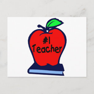 1 Lehrer (Apple/Bücher) Postkarte
