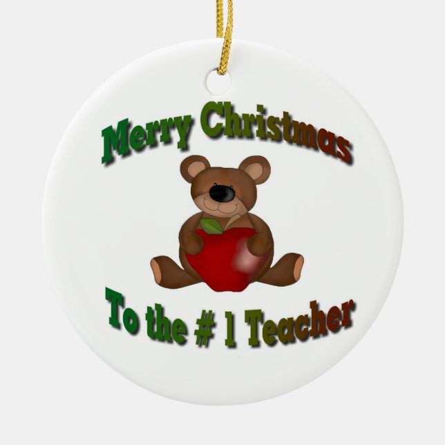 # 1 Lehrer-frohe Weihnachten Keramikornament (Vorne)
