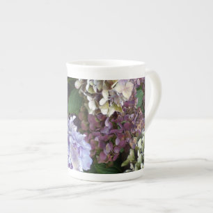 1 lila Lavendel-BlauHydrangeas Prozellantasse