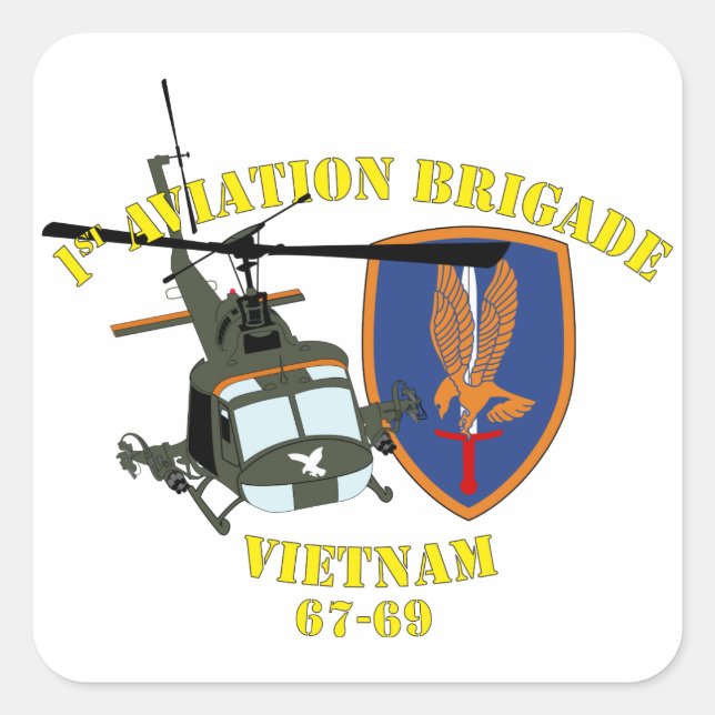 1. Luftfahrtbrigade - kundenspezifisch Quadratischer Aufkleber (Vorderseite)