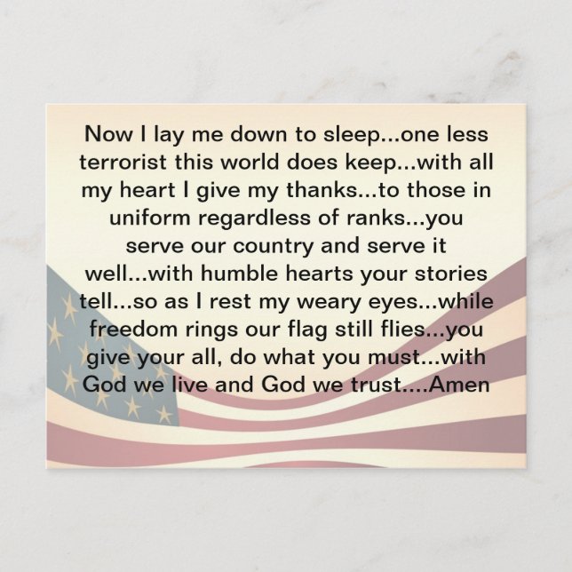 1. Mai Gebet Postkarte (Vorderseite)