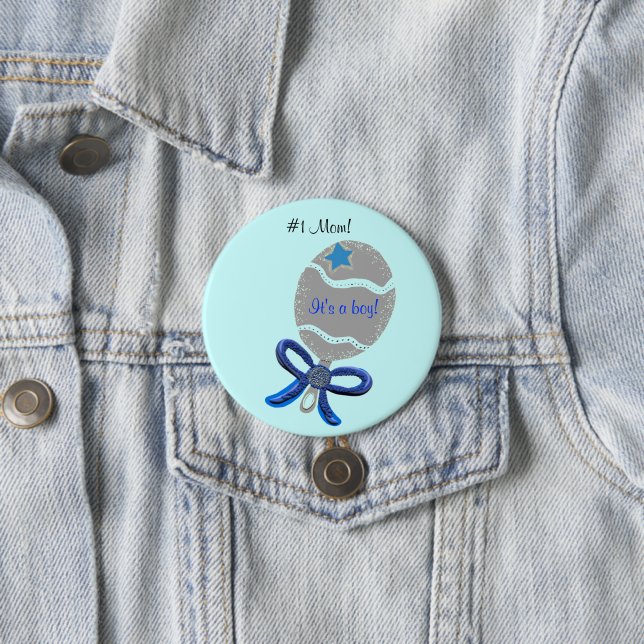 #1 Mama for New Baby Boy Blue Button (Beispiel)