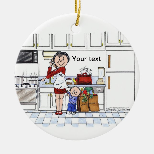 #1 Mama - Freundliche Leute Keramik Ornament (Vorne)