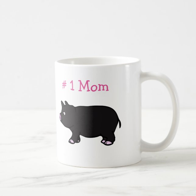 # 1 Mama mit der schwarzen Schwein-Weiß-Tasse Kaffeetasse (Rechts)