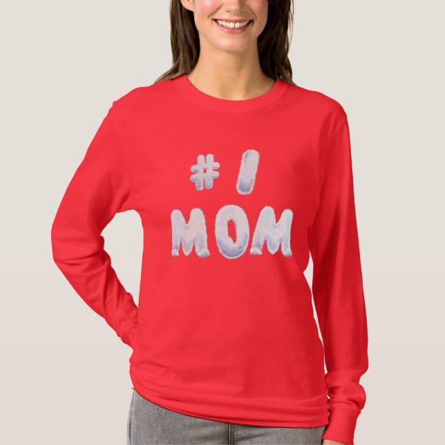 # 1 MAMA ROTES LANGJÄHRIGES T-SHIRT (Vorderseite)