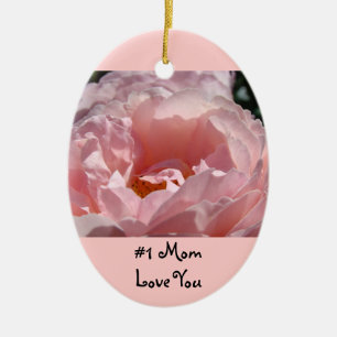 #1 Maman ornements Amour Vous Rose Fleur Rose