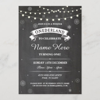 1. Märchenland Onederland Party des Geburtstags-1 Einladung