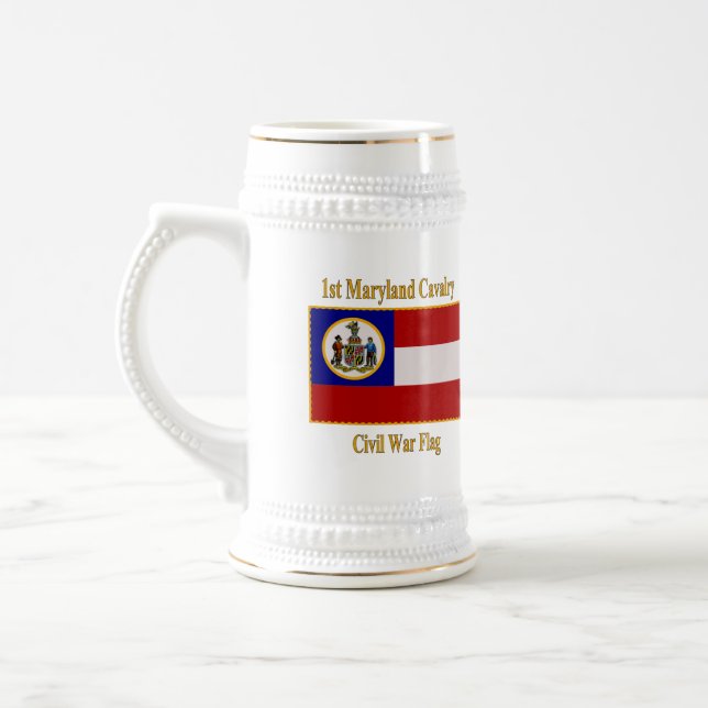 1. Maryland-Kavallerie-zivile Kriegs-Flagge Bierglas (Links)