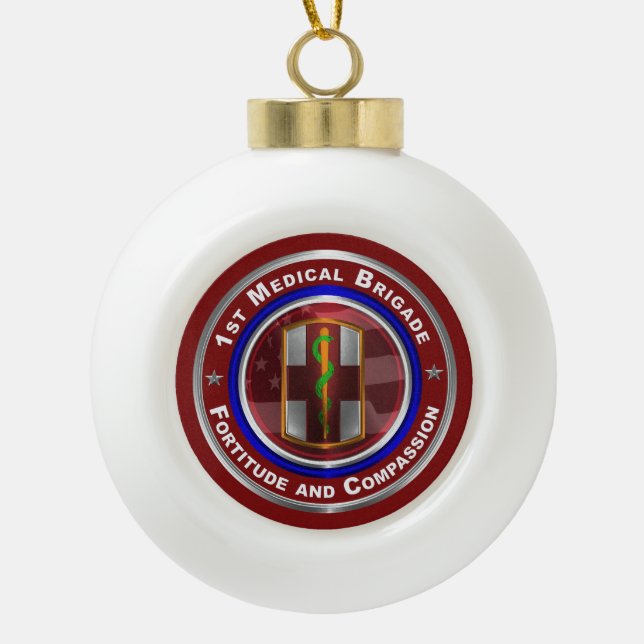 1. Medizinische Brigade Keepake Keramik Kugel-Ornament (Vorderseite)