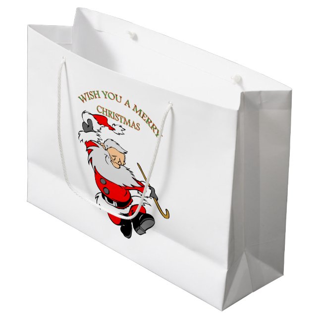 1 MERRY CHRISTMAS GROßE GESCHENKTÜTE (Vorderseite Schrägansicht)