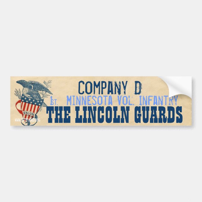 1. Minnesota Vol. Infantry Company D Autoaufkleber (Vorne)