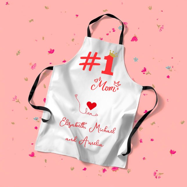 #1 Mom Love Personalized Apron Schürze (Von Creator hochgeladen)