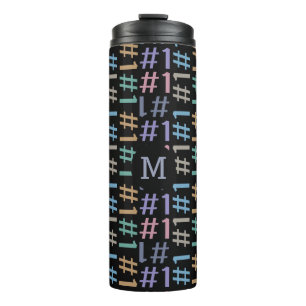 "# 1" Muster für benutzerdefinierte Monogramm-Tumb Thermosbecher