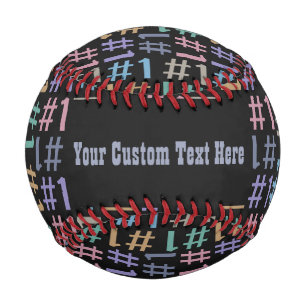 "# 1" Muster für benutzerdefiniertes Monogramm-Bas Baseball