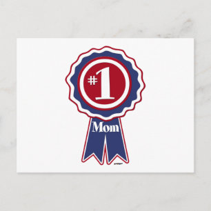 #1 Mutter Blaue Schleife Postkarte