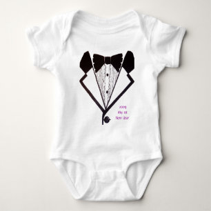 1. Neue Jahre Tux-T - Shirt-Säuglings- Baby Strampler