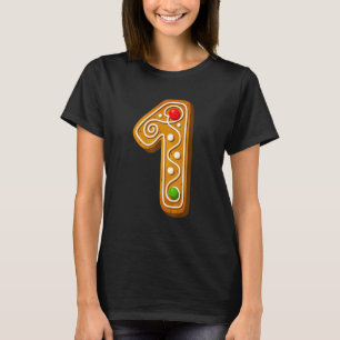 1 Niedliche Hauptstadt Weihnachts-Cookie Alphabet- T-Shirt