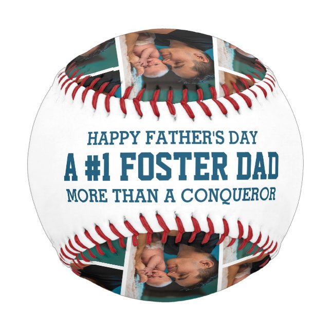 #1 NUMMER 1 FOSTER VATER Vatertag FOTO Baseball (Vorderseite)