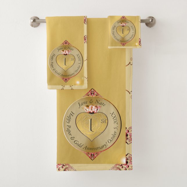 1. oder 50. Goldenes Jahr Badhandtuch Set (Insitu)