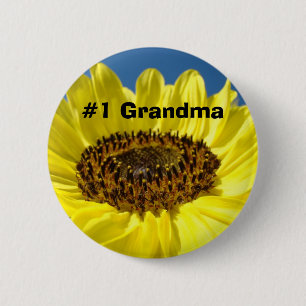 #1 Oma Knöpfe Gelbe Sonnenblumen Großmütter Button