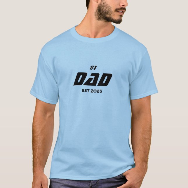 #1 Papa EST. 2025 T-shirt personnalisable Fête des (Devant)
