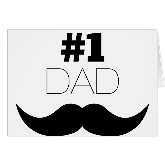 #1 Papa Mustache noire - Numéro Un (Devant horizontal)