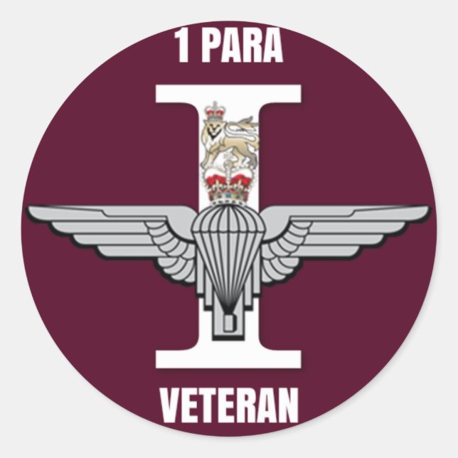 1 Para Parachute Regiment Veteran Circle Sticker (Vorderseite)