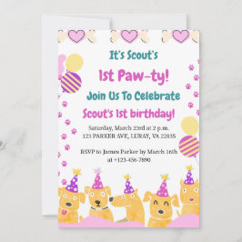 1. PAW-TY! Erster Geburtstag Einladung