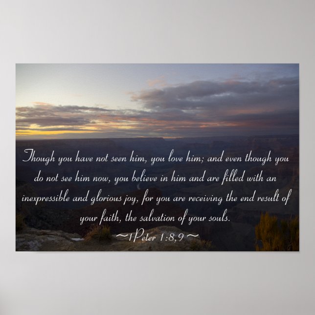 1 Peter 1:8,9 Poster (Vorne)