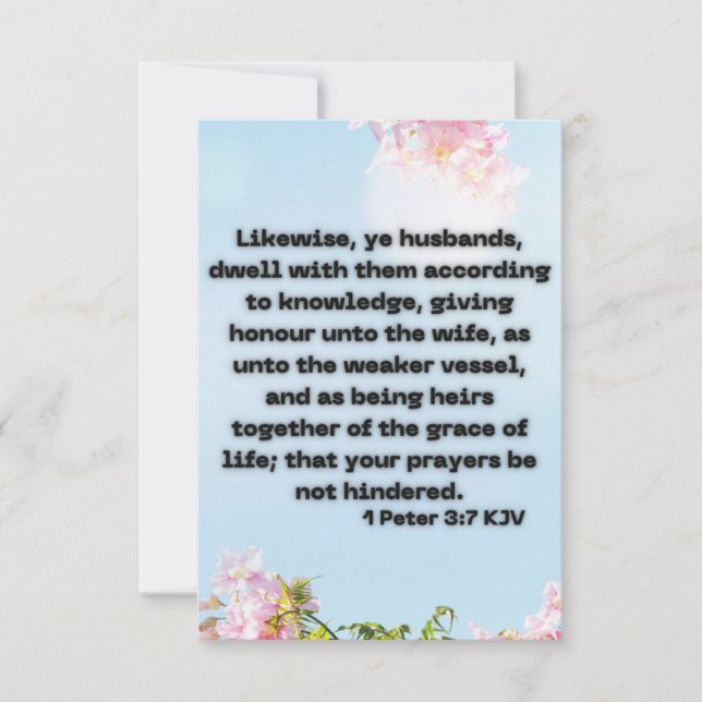 1 Peter 3:7 KJV Bibelschrift Pic Grußkarte Karte (Vorderseite)