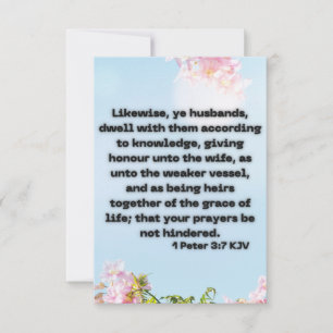 1 Peter 3:7 KJV Bibelschrift Pic Grußkarte Karte