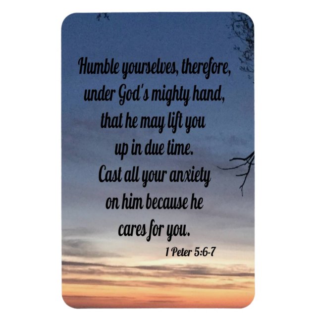 1 Peter 5:6-7 Magnet (Vertikal)