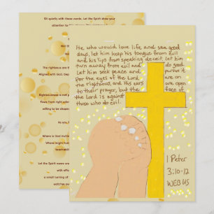 1 Petrus 3:10–12 Schriftkarte — Frieden suchen Dankeskarte