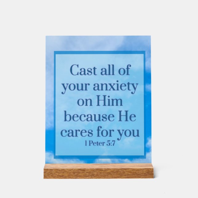 1 Petrus 5:7 Acryl-Schild Acrylschild (Vorderseite)