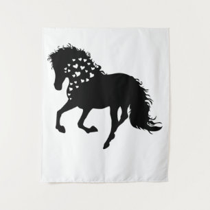1- Pferde-Shirt, Pferdeliebhaber-Tee, Mädchen Pfer Wandteppich