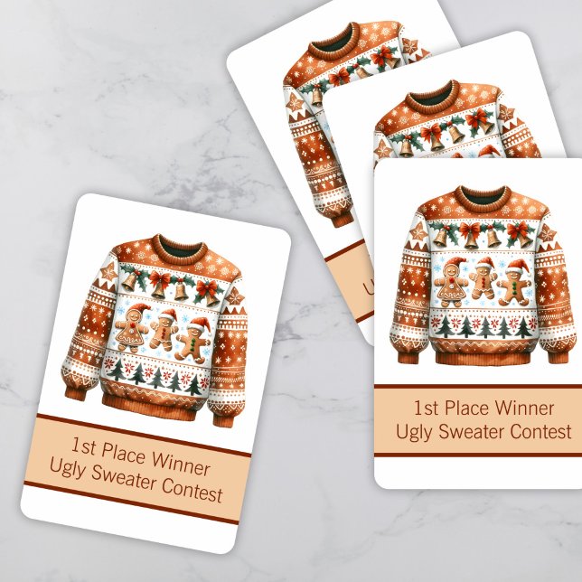 1. Platz Gewinner Ugly Sweater Contest Gingerbrett Spielkarten (Von Creator hochgeladen)