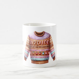 1. Platz Gewinner Ugly Sweater Contest Pink Lila Kaffeetasse