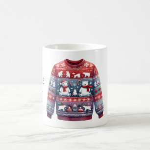 1. Platz Gewinner Ugly Sweater Contest Red Blue Kaffeetasse