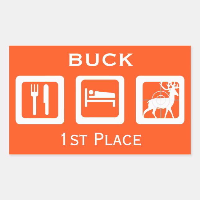 1. Platz Orange Deer Crosshairs Jagen Rechteckiger Aufkleber (Vorderseite)