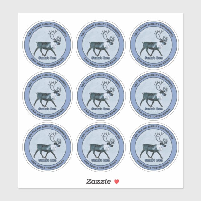 1. Polar-Luftbrücke des Weihnachtsmanns - gedämpft Aufkleber (Blatt)