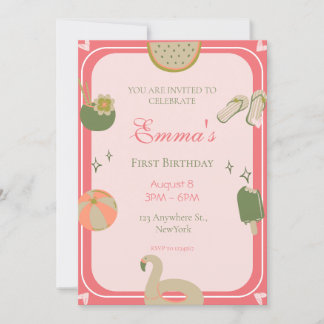 1. Pool Party Geburtstag Einladungen Foto.